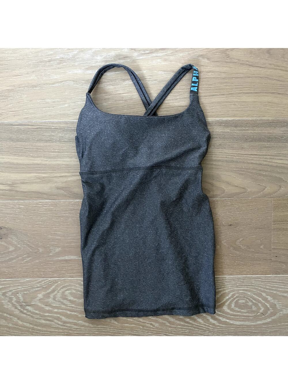 Alphalete Women's Gray Criss Cross Back Tank Top XS/Small